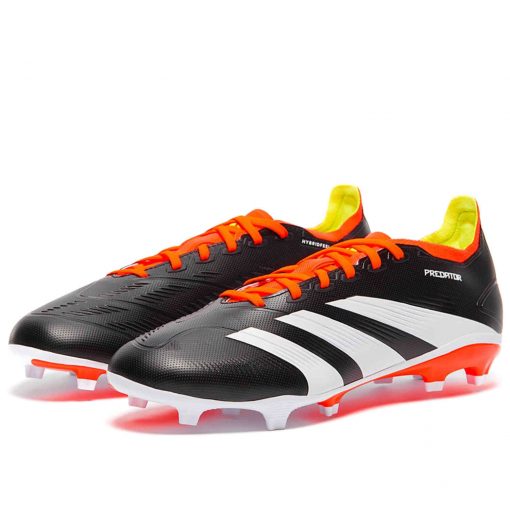 Adidas Predator Low League FG - Core Black & Ftwr White with Solar Red