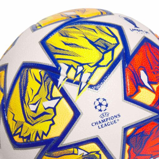 adidas UCL Competition Soccer Ball - White & Glory Blue with Flash Orange - Image 4