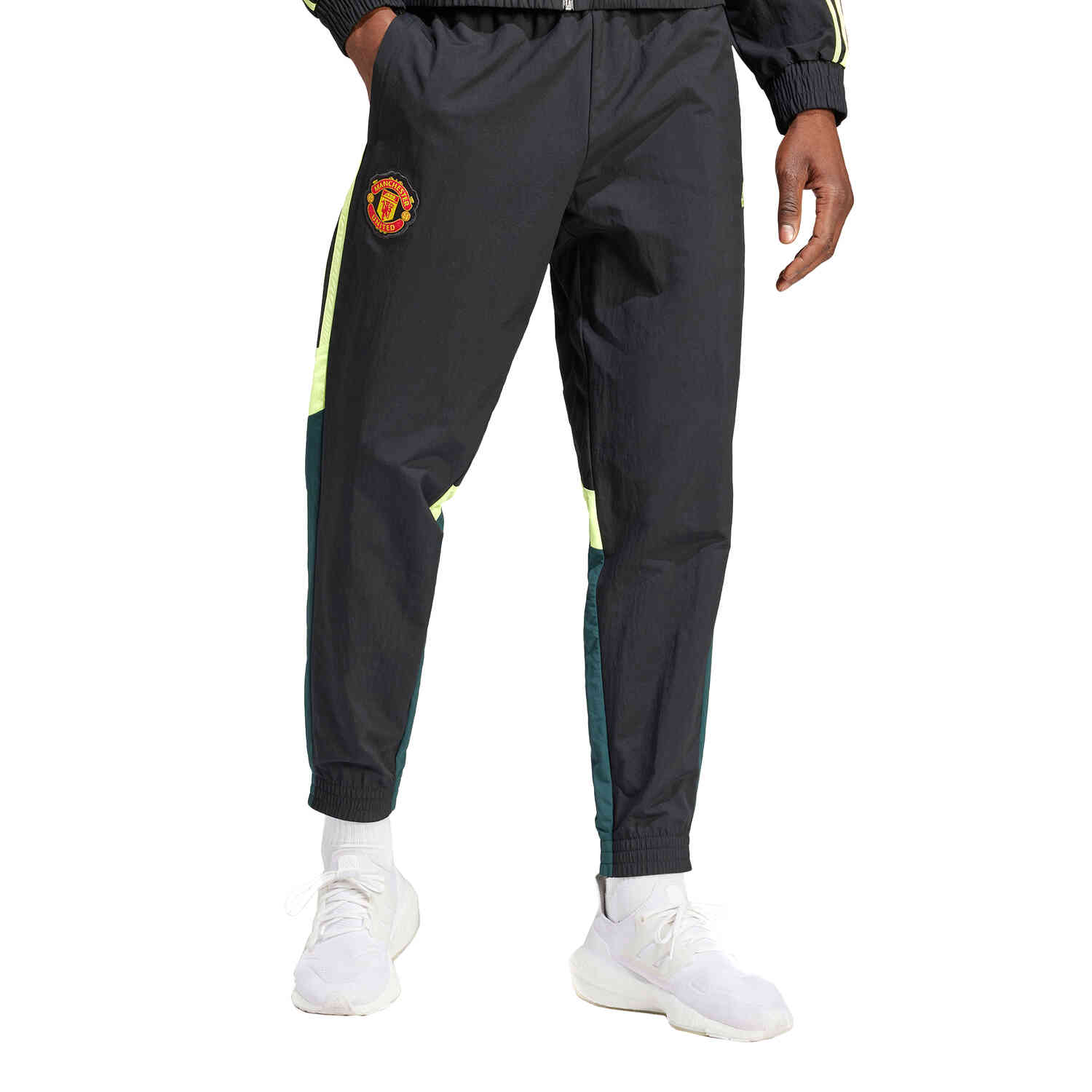 Mens Manchester United Training Pants Black/green night/pulse lime Soccer Master