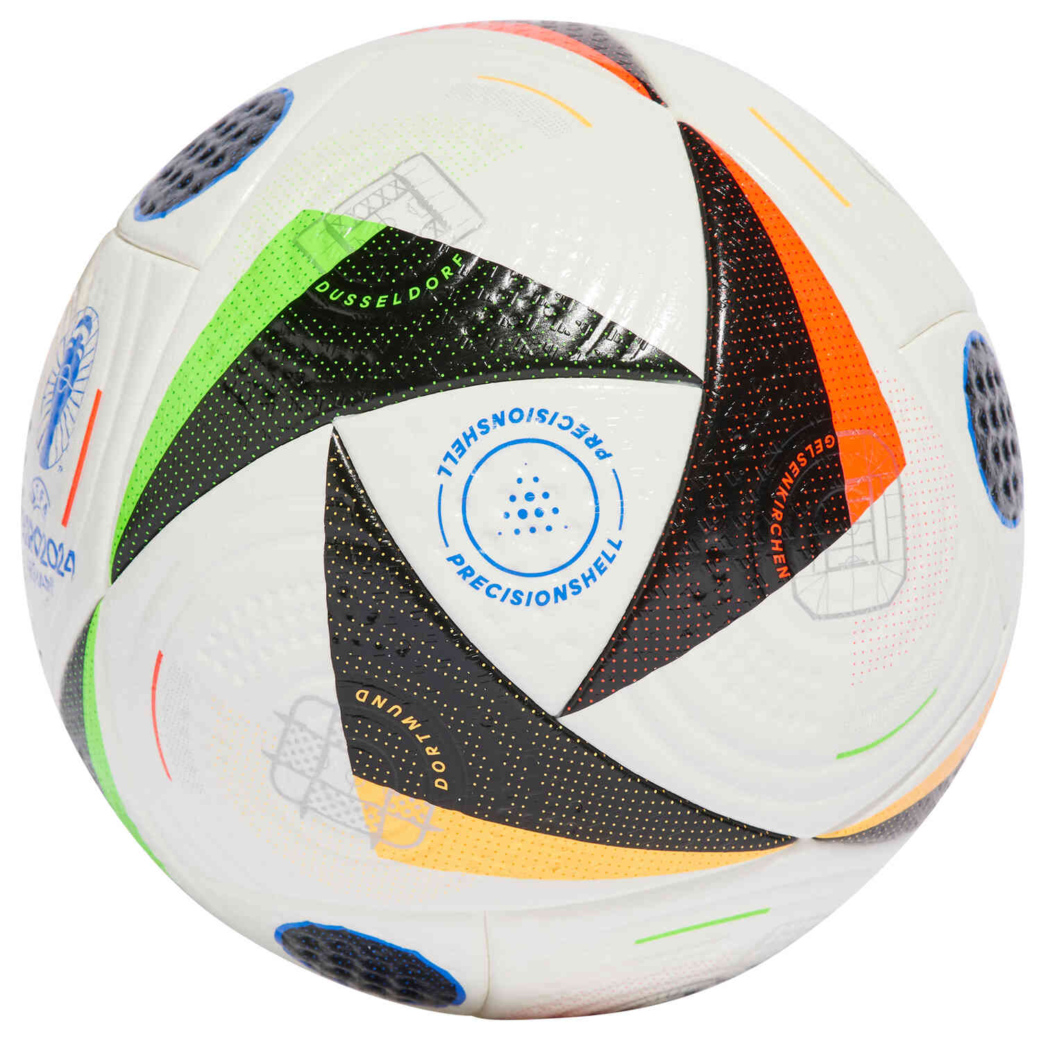 adidas UEFA EURO 2024 Pro Official Match Soccer Ball Solar Orange Black GloBlu