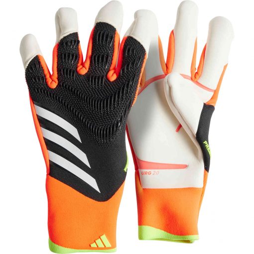 adidas Predator Elite Hybrid Cut Goalkeeper Gloves - Black & Solar Red with Solar Yellow