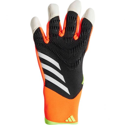 adidas Predator Elite Hybrid Cut Goalkeeper Gloves - Black & Solar Red with Solar Yellow - Image 2