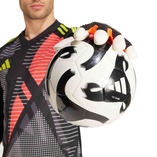 adidas Predator Elite Hybrid Cut Goalkeeper Gloves - Black & Solar Red with Solar Yellow - Image 6