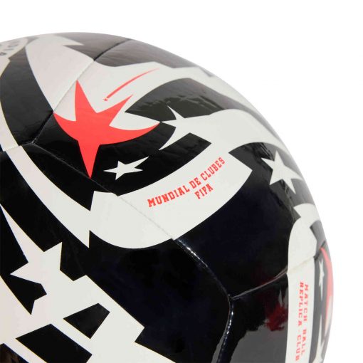 adidas FIFA CWC Training Soccer Ball - White & Black with Lucid Red - Image 3