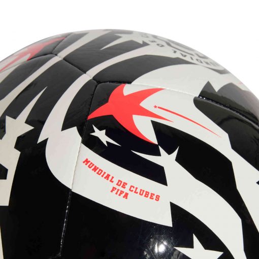 adidas FIFA CWC Training Soccer Ball - White & Black with Lucid Red - Image 4