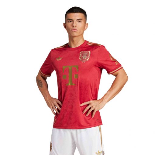 adidas Bayern Munich 125th Anniversary Jersey - Active Maroon/Dark Football Gold - Image 3