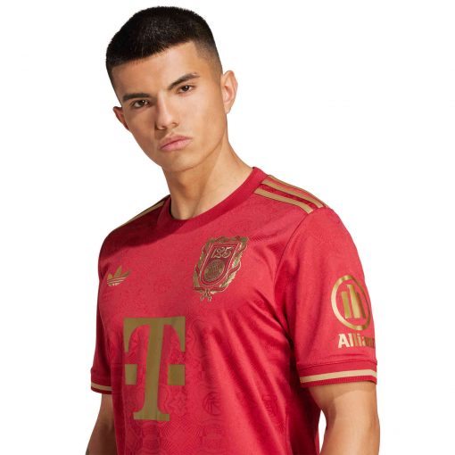 adidas Bayern Munich 125th Anniversary Jersey - Active Maroon/Dark Football Gold - Image 5