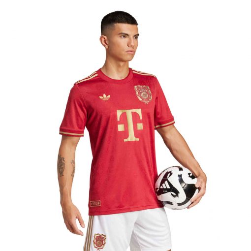 adidas Bayern Munich 125th Anniversary Jersey - Active Maroon/Dark Football Gold - Image 8