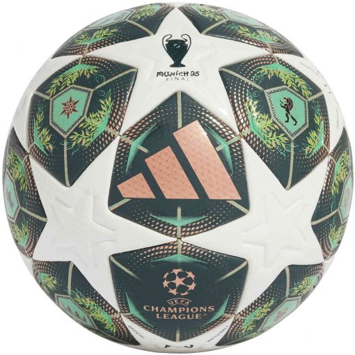 adidas UCL Ball Pro Soccer Ball - White & Shadow Green with Solar Slime