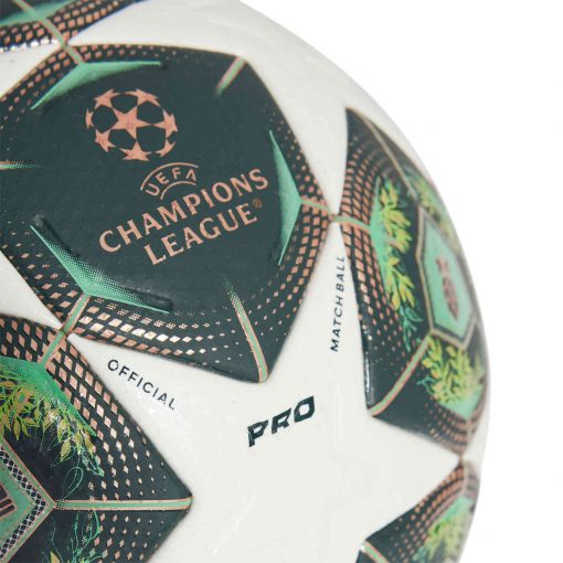 adidas UCL Ball Pro Soccer Ball - White & Shadow Green with Solar Slime - Image 2