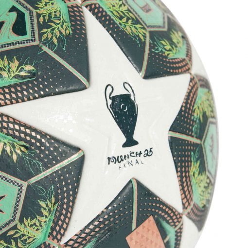 adidas UCL Ball Pro Soccer Ball - White & Shadow Green with Solar Slime - Image 3