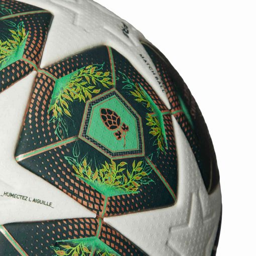 adidas UCL Ball Pro Soccer Ball - White & Shadow Green with Solar Slime - Image 5