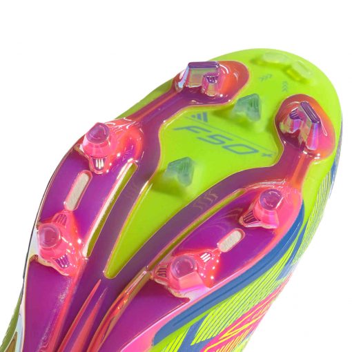 adidas F50 Plus FG - Lucid Pink & Lucid lemon with Blue Fusion - Image 8