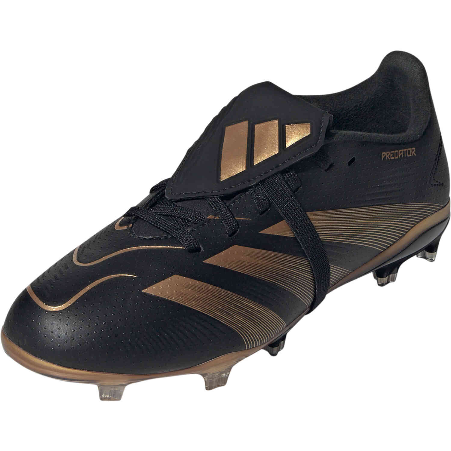 Kids adidas Predator League FT FG Firm Ground Black Black with Gold Metallic Soccer Master