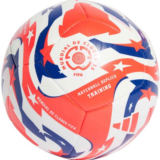 adidas FIFA CWC Training Soccer Ball - White & Lucid Red with Blue