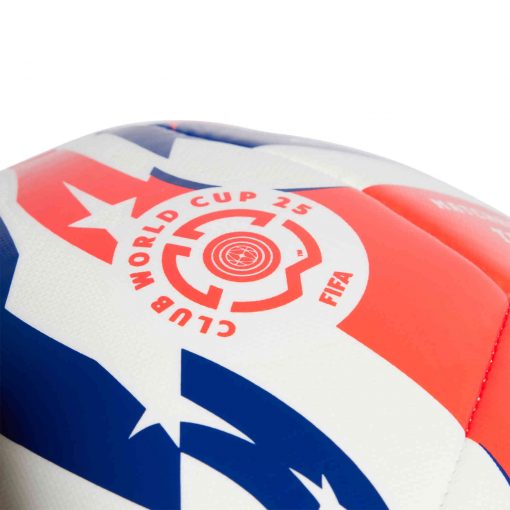 adidas FIFA CWC Training Soccer Ball - White & Lucid Red with Blue - Image 3