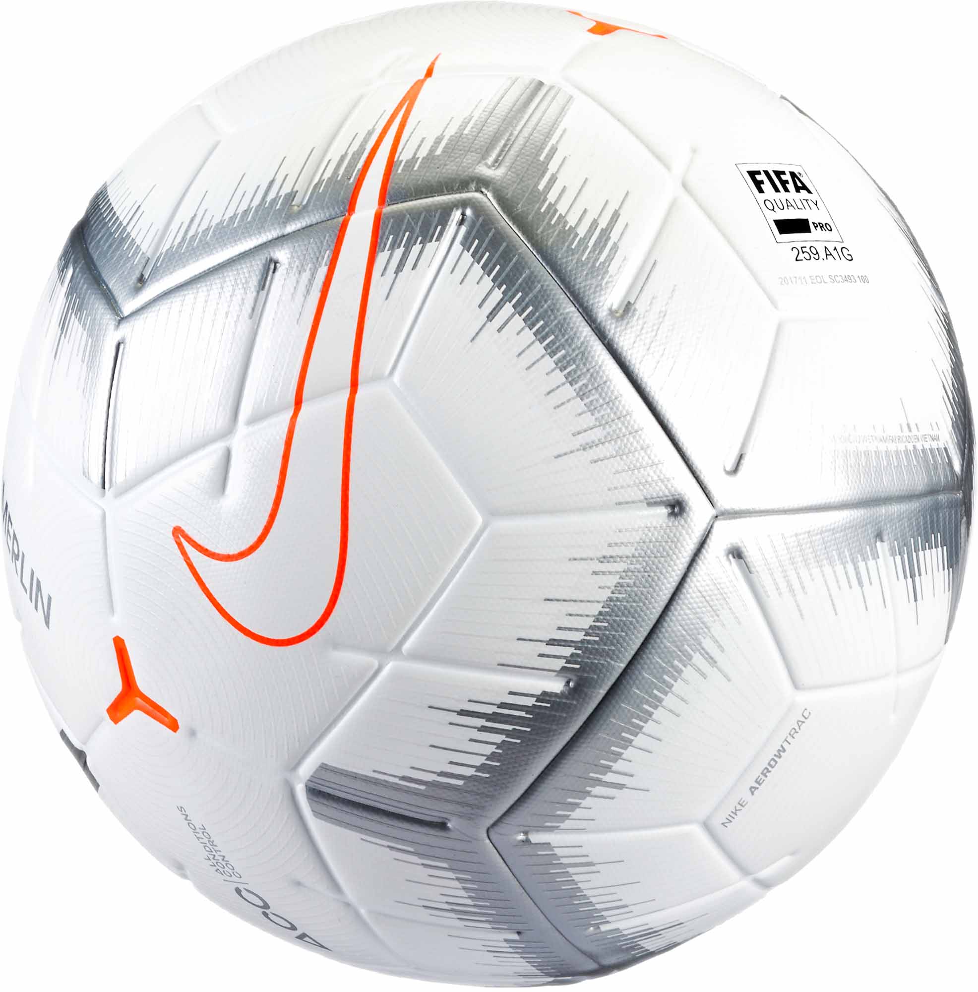 Nike Merlin Match Ball - White & Chrome - Soccer Master