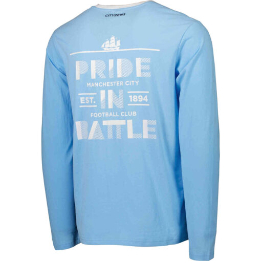 Manchester City Pride in Battle L/S Tee - Sky Blue/White - Image 2